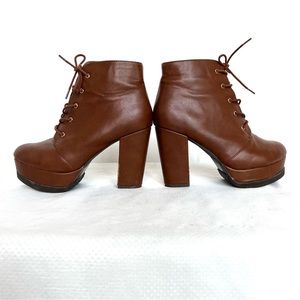 Mia Brown Ankle Heel Boots